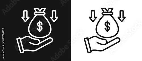 Decrease Outline style In White And Black Background