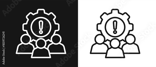 Team Management Outline style In White And Black Background