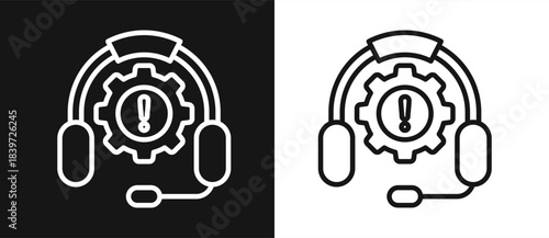Support Outline style In White And Black Background