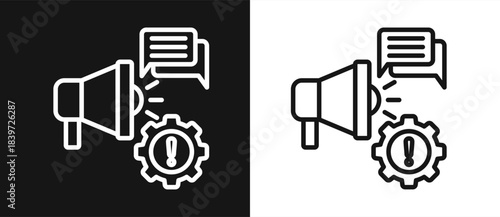 Public Relations Outline style In White And Black Background