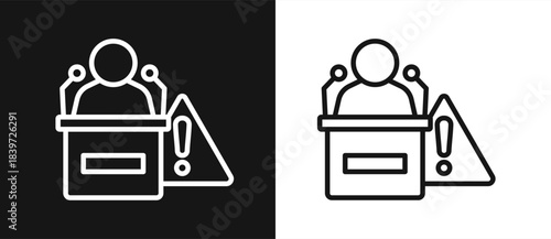 Press Conference Outline style In White And Black Background