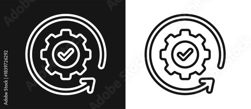 Recovery Outline style In White And Black Background