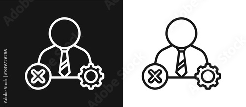 Stopping Work Outline style In White And Black Background