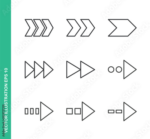 Arrow Icons. Thin Line Symbol Elements Collection.