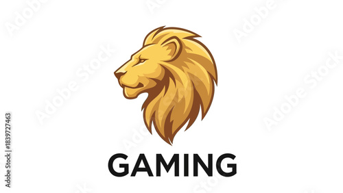 Lion Head Gaming Symbol: The image showcases a majestic lion head, elegantly representing strength, courage, and leadership, ideally suited for the gaming industry.