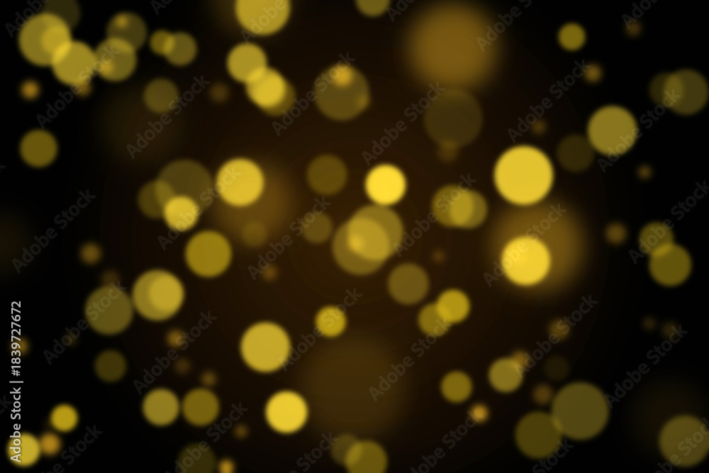 Obraz premium Glowing Golden Bokeh on Dark Background with Smooth Light Circles, Warm Radiance, and Premium Luxury Background Effect