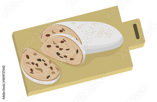 シュトーレン（クリスマスブレッド）のイラスト