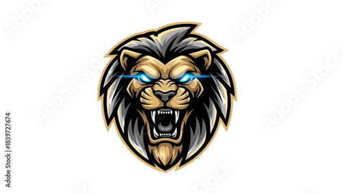 The Majestic Lion: A detailed illustration of a fierce lion, its piercing eyes ablaze with intensity, showcasing the raw power and regal essence of the king of the jungle.