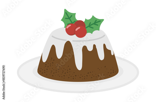 クリスマスプディングのイラスト