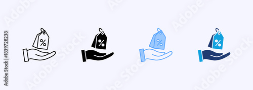 Discount Offer Icon Set Multiple Style Collection Element For Design