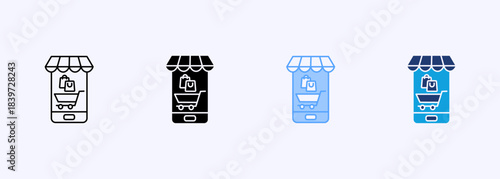 Online Store Icon Set Multiple Style Collection Element For Design