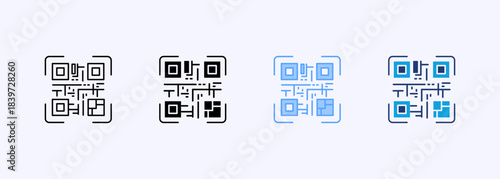 Code Scan Icon Set Multiple Style Collection Element For Design