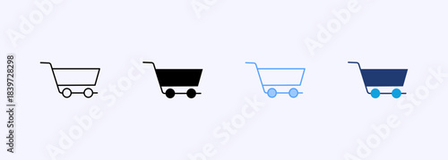 Shopping Cart Icon Set Multiple Style Collection Element For Design