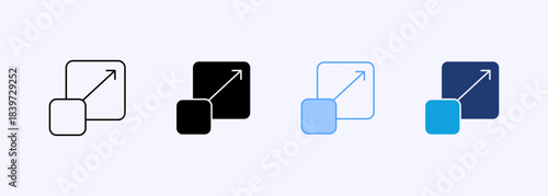 Scalability Icon Set Multiple Style Collection Element For Design