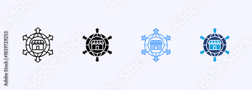 Market Expansion Icon Set Multiple Style Collection Element For Design