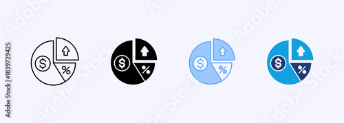 Profit Margin Icon Set Multiple Style Collection Element For Design