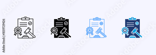 Regulatory Compliance Icon Set Multiple Style Collection Element For Design