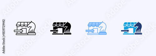 Market Entry Strategy Icon Set Multiple Style Collection Element For Design