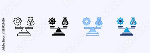 Financial Stability Icon Set Multiple Style Collection Element For Design