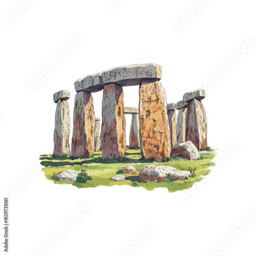 stonehenge hand drawn illustration