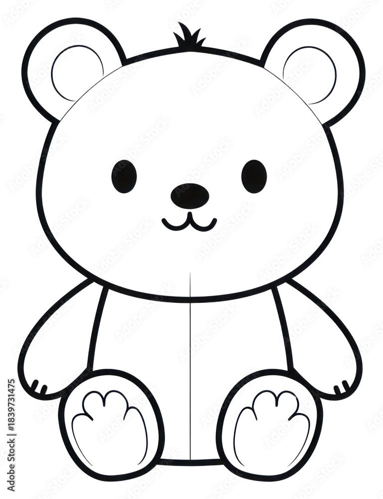 Fototapeta premium PNG Teddy bear doll cartoon drawing sketch.