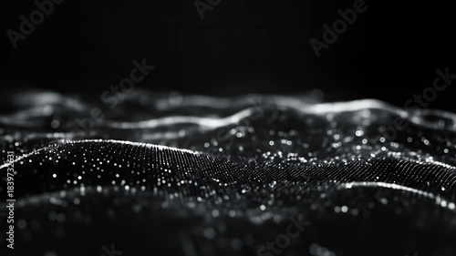 Abstract black and white digital wave pattern