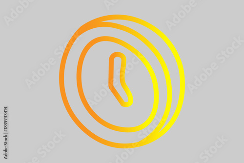 This image is a stylized illustration of a clock or time icon.