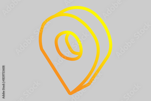 This image is a stylized illustration of a location pin or marker icon.