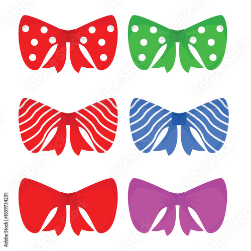 Set of Colorful Christmas Decorative Bows