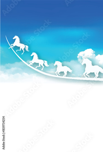 午　年賀状　干支　背景