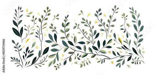 PNG Leaf Border Clipart illustration graphics pattern.