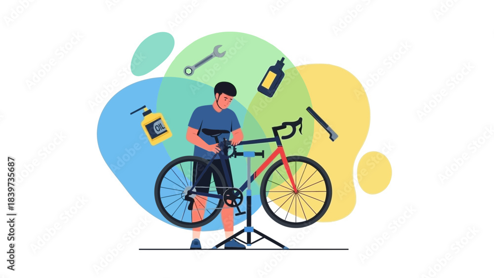 Fototapeta premium Get Your Bike Ready to Ride with Expert Tune-Up Service, Ensuring Smooth Performance and Reliable Safety on Every Adventure Today