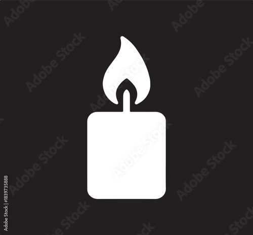 Candel vector graphic with a burning flame providing light and warmth for various occasions