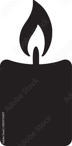 Candle vector graphic with a flickering flame casting a soft light creating a peaceful atmosphere