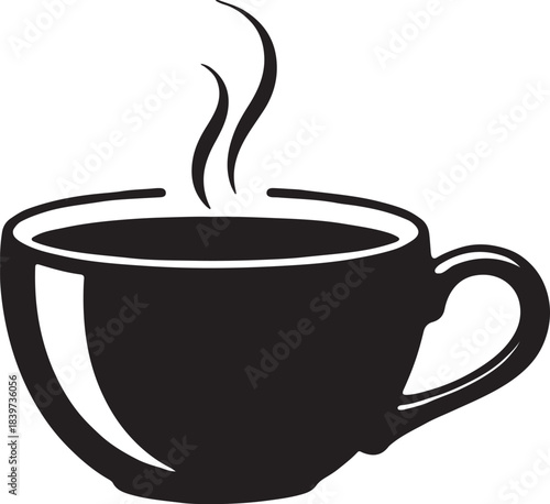 Empty ceramic cup vector graphic illustration for beverages kitchenware and drink related design projects and web elements