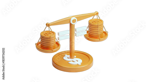 Coins Balancing on a Scale - Financial Concept