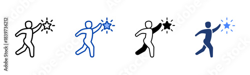 Ambition icon set multiple style collection