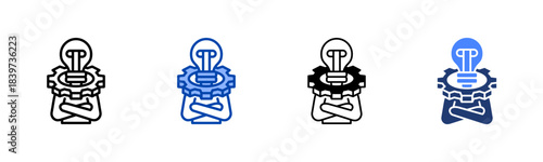 Initiative icon set multiple style collection