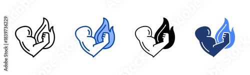 Motivation icon set multiple style collection