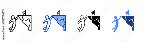 Determination icon set multiple style collection