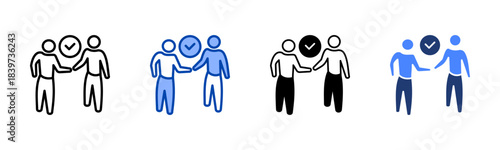 Commitment icon set multiple style collection