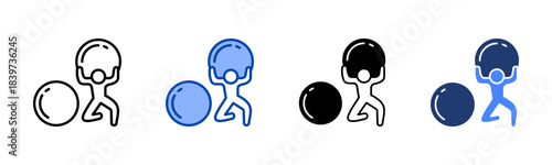 Perseverance icon set multiple style collection