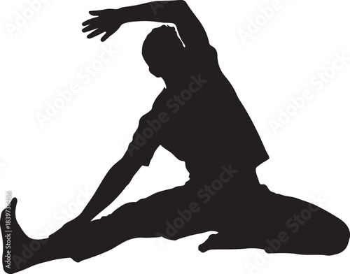 Human silhouette vector illustration depicting a person standing isolated on a clean white background