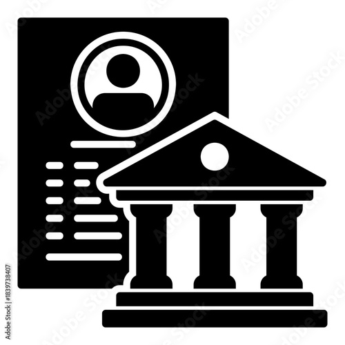 Bank account icon for identity and financial documents