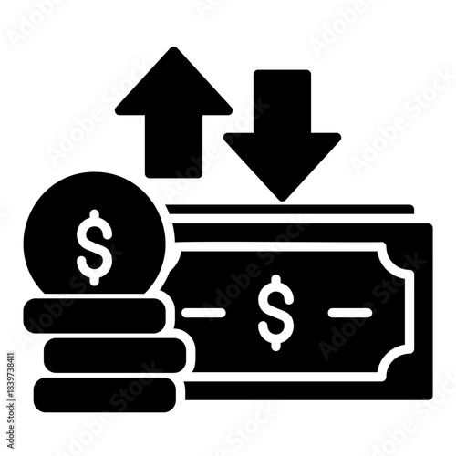 Cash flow or transaction activity icon
