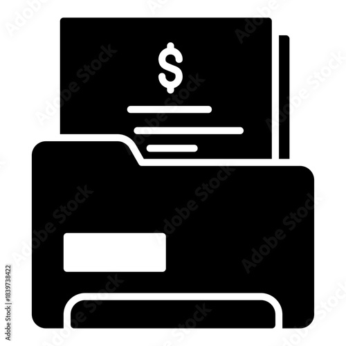 Icon of financial documents in the report folder