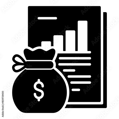 Financial report and financial records icons