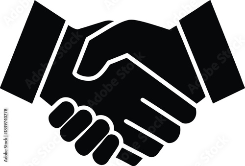 Handshake Symbol of Trust and Partnership Silhouette Vector