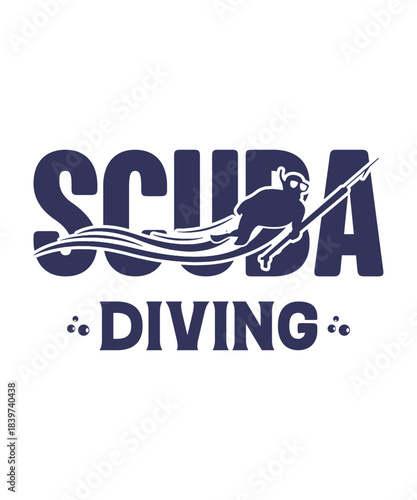 Scuba Diver Silhouette | Marine Life T-Shirt Vector