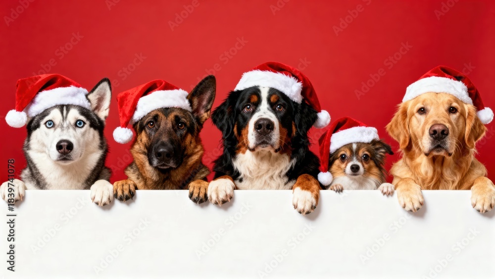 © qi - group of christmas dogs